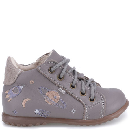 London Roczki® szare trzewiki dziecięce ze skóry naturalnej