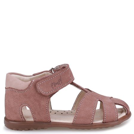 Rosario Roczki® szarobeżowe sandały dziecięce ze skóry naturalnej