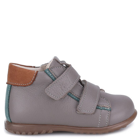 Budapest Roczki® szare trzewiki dziecięce ze skóry naturalnej