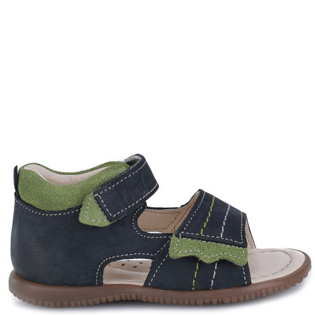 Korfu Roczki® granatowe sandały dziecięce ze skóry naturalnej