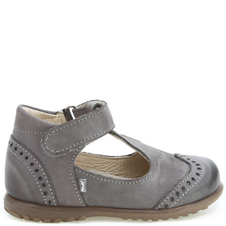 Cairo Roczki® szare baleriny dziecięce ze skóry naturalnej