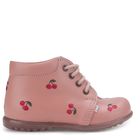 Denver Roczki® różowe trzewiki dziecięce ze skóry naturalnej w wisienki