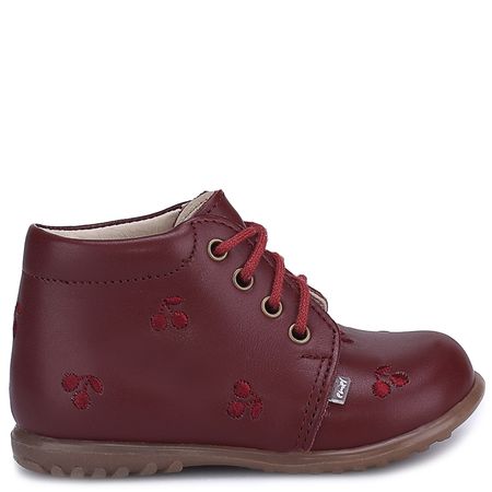 Denver Roczki® bordowe trzewiki dziecięce ze skóry naturalnej w wisienki