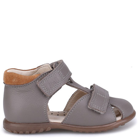 Alicante Roczki® szare sandały dziecięce ze skóry naturalnej