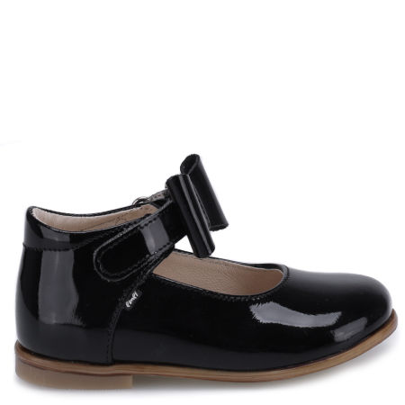 Roma Roczki® czarne baleriny dziecięce ze skóry naturalnej