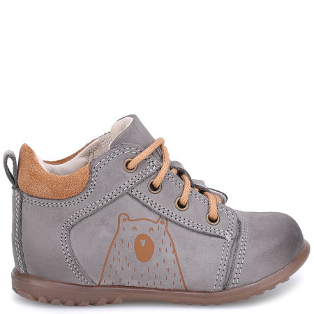Boston Roczki® szare trzewiki dziecięce ze skóry naturalnej