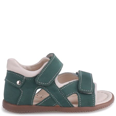 Acapulco Roczki® zielone sandały dziecięce ze skóry naturalnej