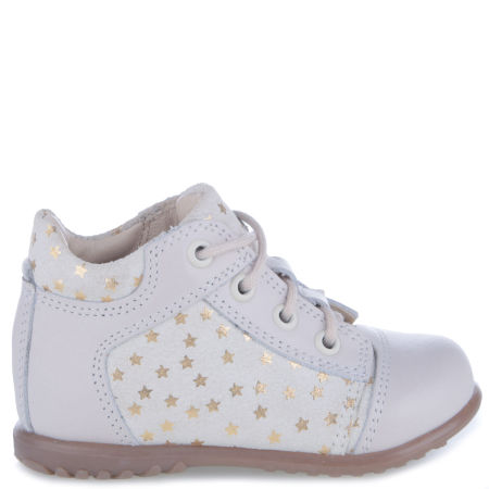 Boston Roczki® off white trzewiki dziecięce ze skóry naturalnej