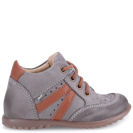 Monaco Roczki® szare trzewiki dziecięce ze skóry naturalnej