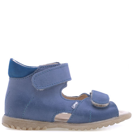 Malaga Roczki® niebieskie sandały dziecięce ze skóry naturalnej