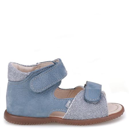 Malaga Roczki® błękitne sandały dziecięce ze skóry naturalnej