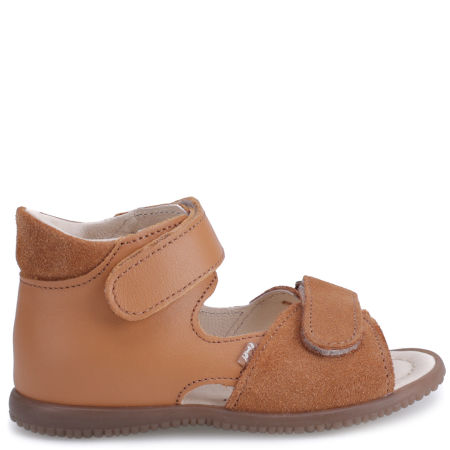 Malaga Roczki® brązowe sandały dziecięce ze skóry naturalnej
