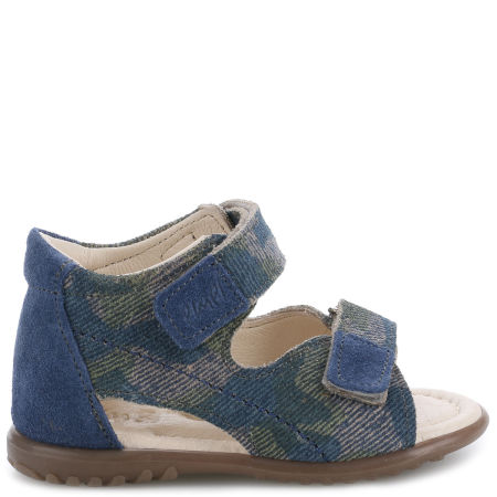Malibu Roczki® niebiesko-zielone sandały dziecięce ze skóry naturalnej
