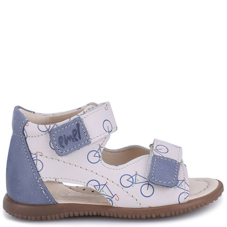 Malibu Roczki® biało-niebieskie sandały dziecięce ze skóry naturalnej