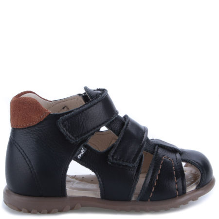 Ankara Roczki® czarne sandały dziecięce ze skóry naturalnej