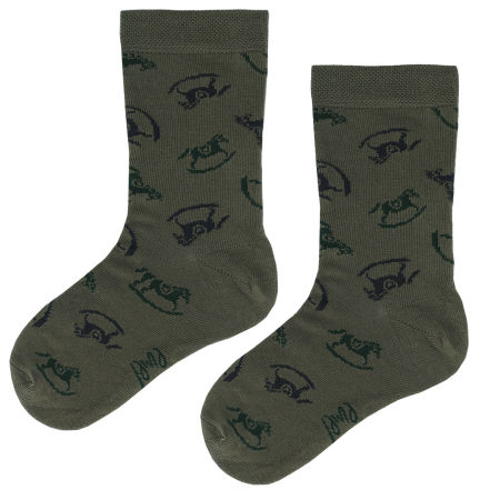 Skarpetki bawełniane zielone w koniki