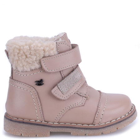 Stockholm membrana beżowe trzewiki dziecięce ze skóry naturalnej