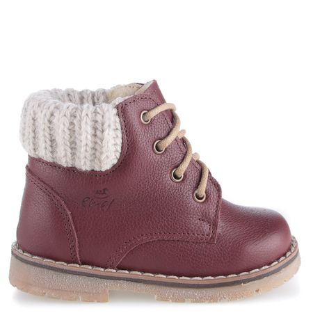 Bern membrana bordowe trzewiki dziecięce ze skóry naturalnej