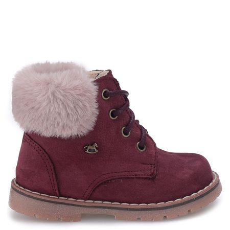 Bern membrana bordowe trzewiki dziecięce ze skóry naturalnej