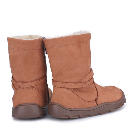 Minnesota barefoot brązowe kozaczki dziecięce ze skóry naturalnej zdjęcie 3