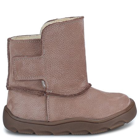 Lugano barefoot beżowe kozaczki dziecięce ze skóry naturalnej