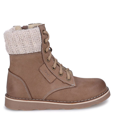 Oslo membrana beżowe traperki dziecięce ze skóry naturalnej