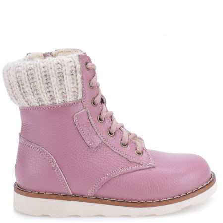 Oslo membrana różowe traperki dziecięce ze skóry naturalnej