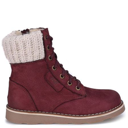 Oslo membrana bordowe traperki dziecięce ze skóry naturalnej