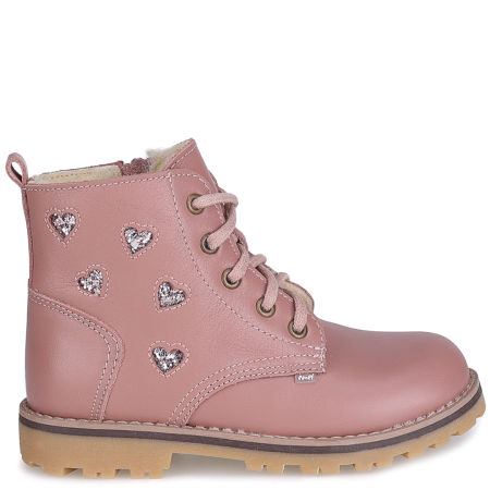 Bergamo membrana różowe trzewiki dziecięce ze skóry naturalnej