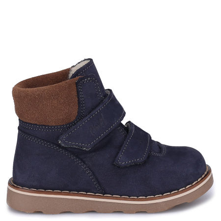 Montreal membrana granatowe traperki dziecięce ze skóry naturalnej