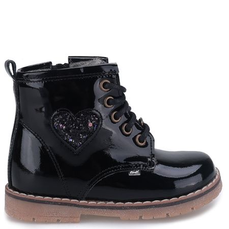 Bergen membrana czarne trzewiki dziecięce ze skóry naturalnej