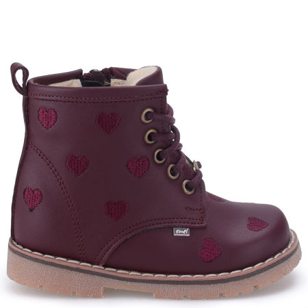 Bergen membrana bordowe trzewiki dziecięce ze skóry naturalnej
