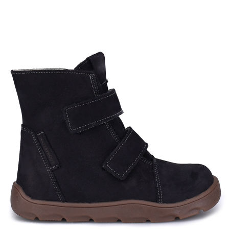 Montana barefoot czarne trzewiki dziecięce ze skóry naturalnej