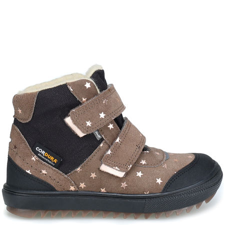 Alaska membrana beżowe traperki dziecięce ze skóry naturalnej