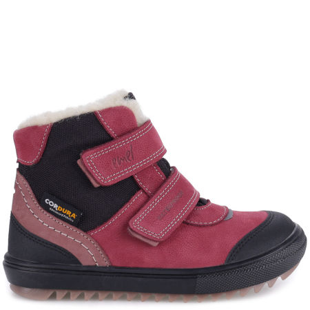 Alaska membrana różowe traperki dziecięce ze skóry naturalnej