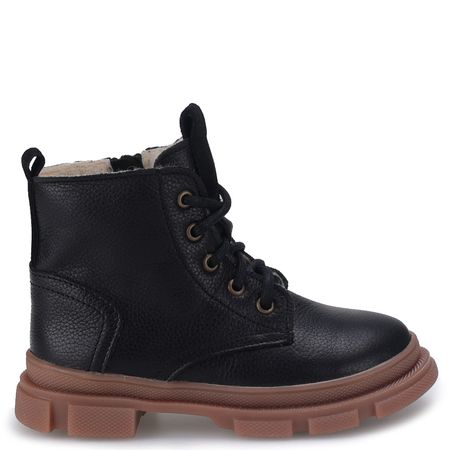 Fuji membrana czarne trzewiki dziecięce ze skóry naturalnej