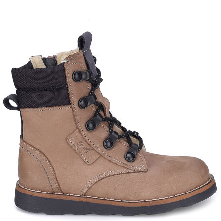 Yukon membrana beżowe traperki dziecięce ze skóry naturalnej