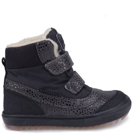  Elbrus membrana czarne śniegowce dziecięce ze skóry naturalnej