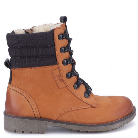 Yukon membrana brązowe traperki dziecięce ze skóry naturalnej