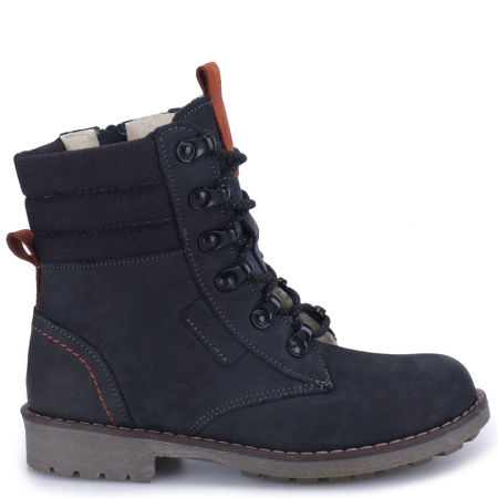 Yukon membrana granatowe traperki dziecięce ze skóry naturalnej