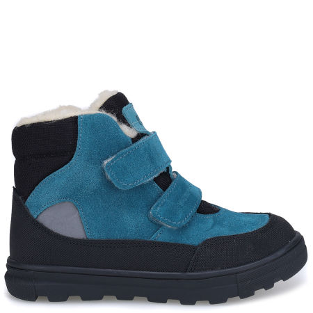 Tundra membrana niebieskie traperki dziecięce ze skóry naturalnej