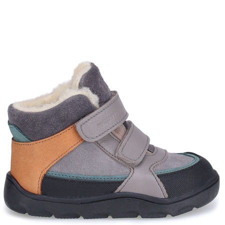 Atlas barefoot membrana szare traperki dziecięce ze skóry naturalnej