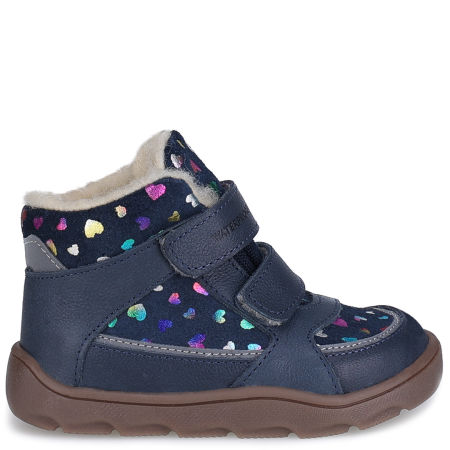 Atlas barefoot membrana granatowe traperki dziecięce ze skóry naturalnej