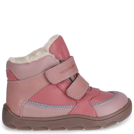 Atlas barefoot membrana różowe traperki dziecięce ze skóry naturalnej