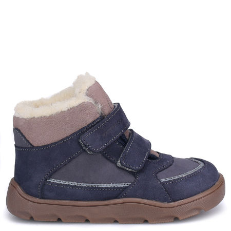 Atlas barefoot membrana granatowe traperki dziecięce ze skóry naturalnej