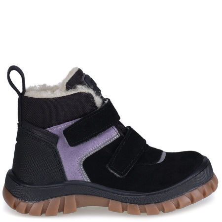 Patagonia membrana czarne traperki dziecięce ze skóry naturalnej