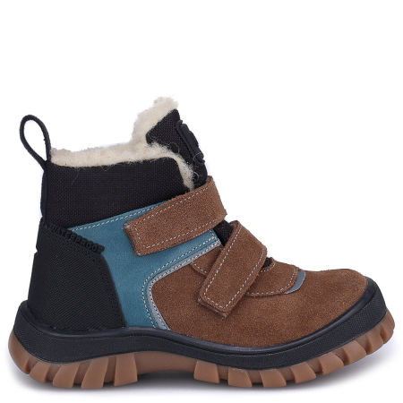 Patagonia membrana brązowe traperki dziecięce ze skóry naturalnej