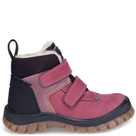 Patagonia membrana różowe traperki dziecięce ze skóry naturalnej