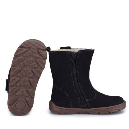 Amur barefoot membrana czarne kozaki dziecięce ze skóry naturalnej zdjęcie 2