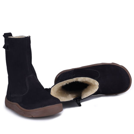 Amur barefoot membrana czarne kozaki dziecięce ze skóry naturalnej zdjęcie 4